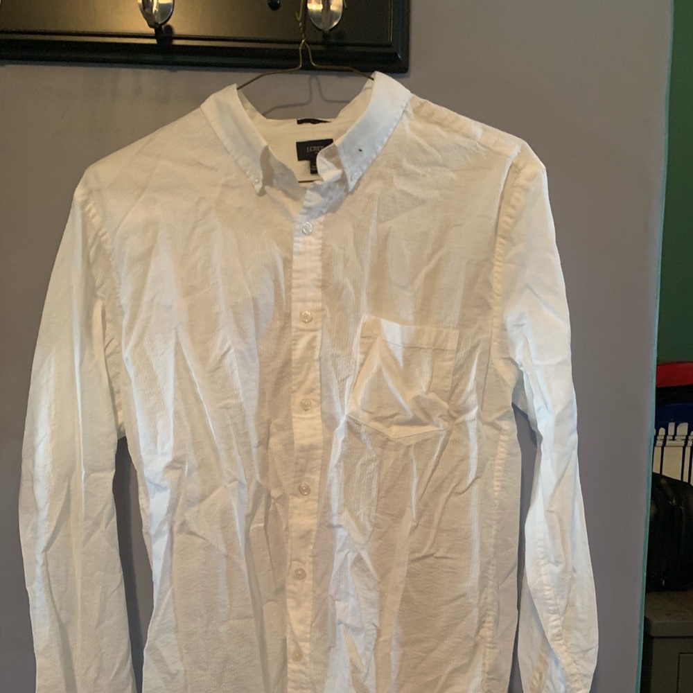 J Crew Slim Seersucker Button Down Shirt